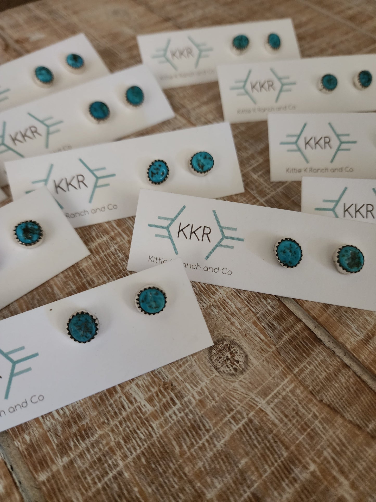 RITA DAWES TURQUOISE NUGGET STUD EARRINGS