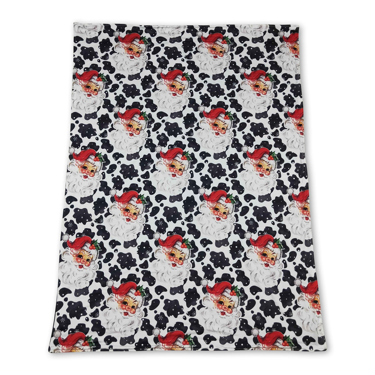 Cow print santa baby kids Christmas blankets
