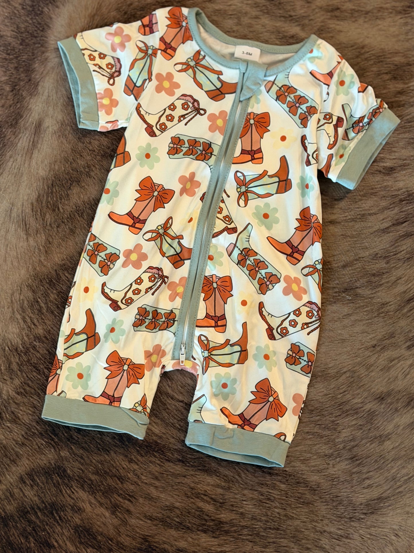 Multi Print Girl Shorts Romper