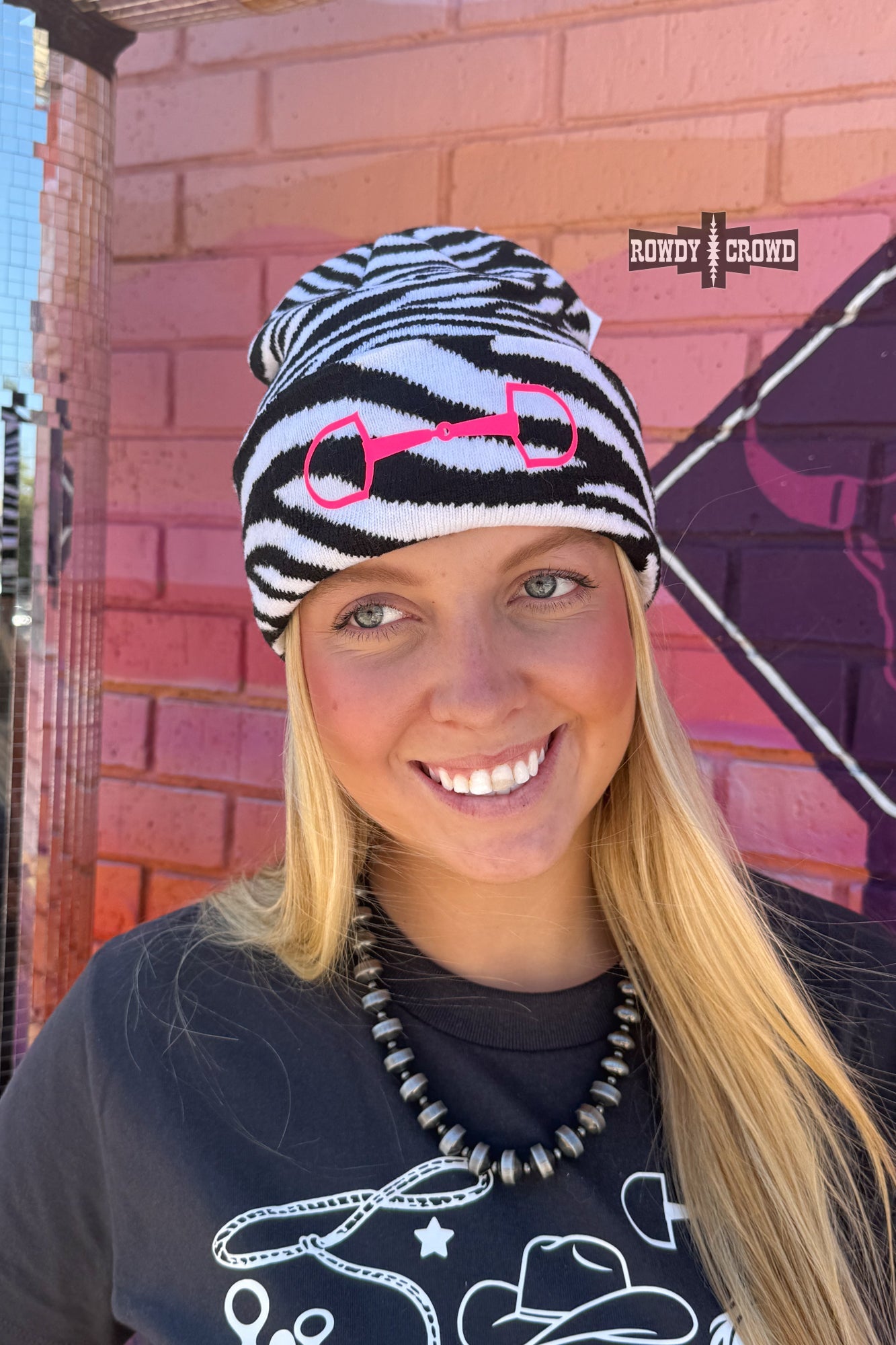 DS WHITE Zebra Bit Beanie