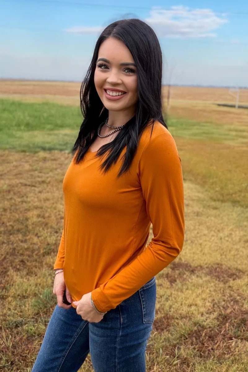 SIMPLE STERLING LONG SLEEVE - PUMPKIN