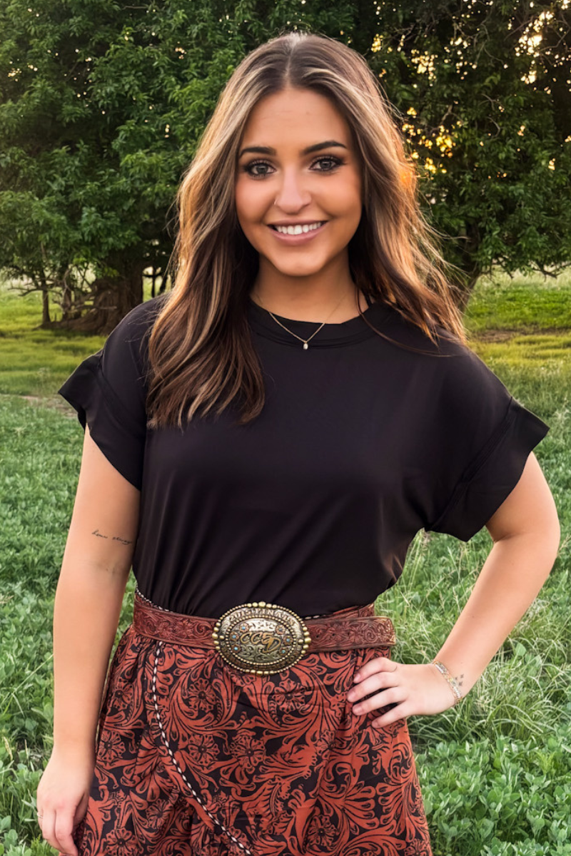 STERLING STAPLE TOP - BLACK