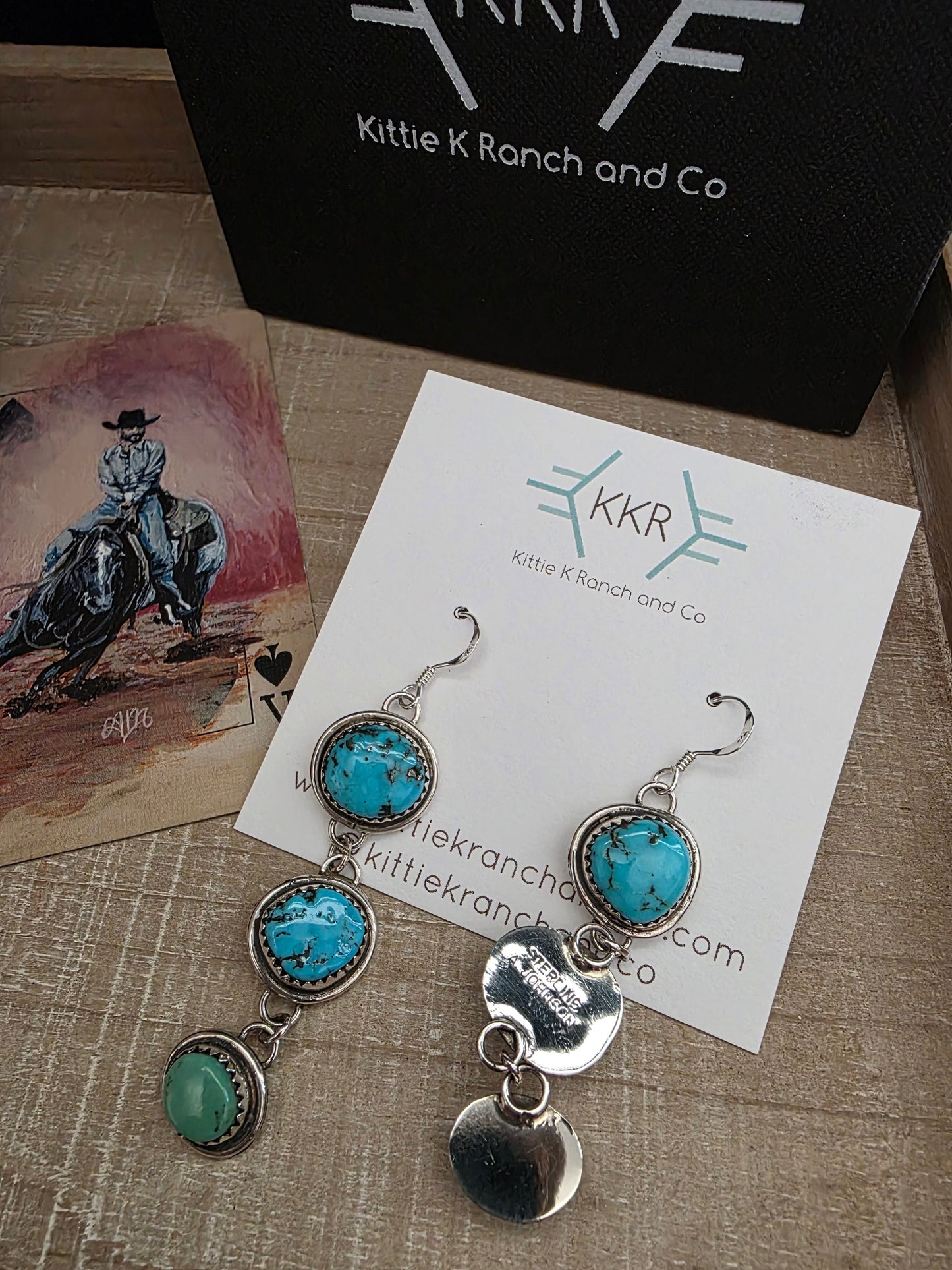 ALICE JOHNSON TURQUOISE DANGLE EARRINGS