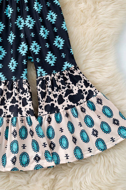 Bull Skull, Aztec, & Concho Printed Jumpsuit