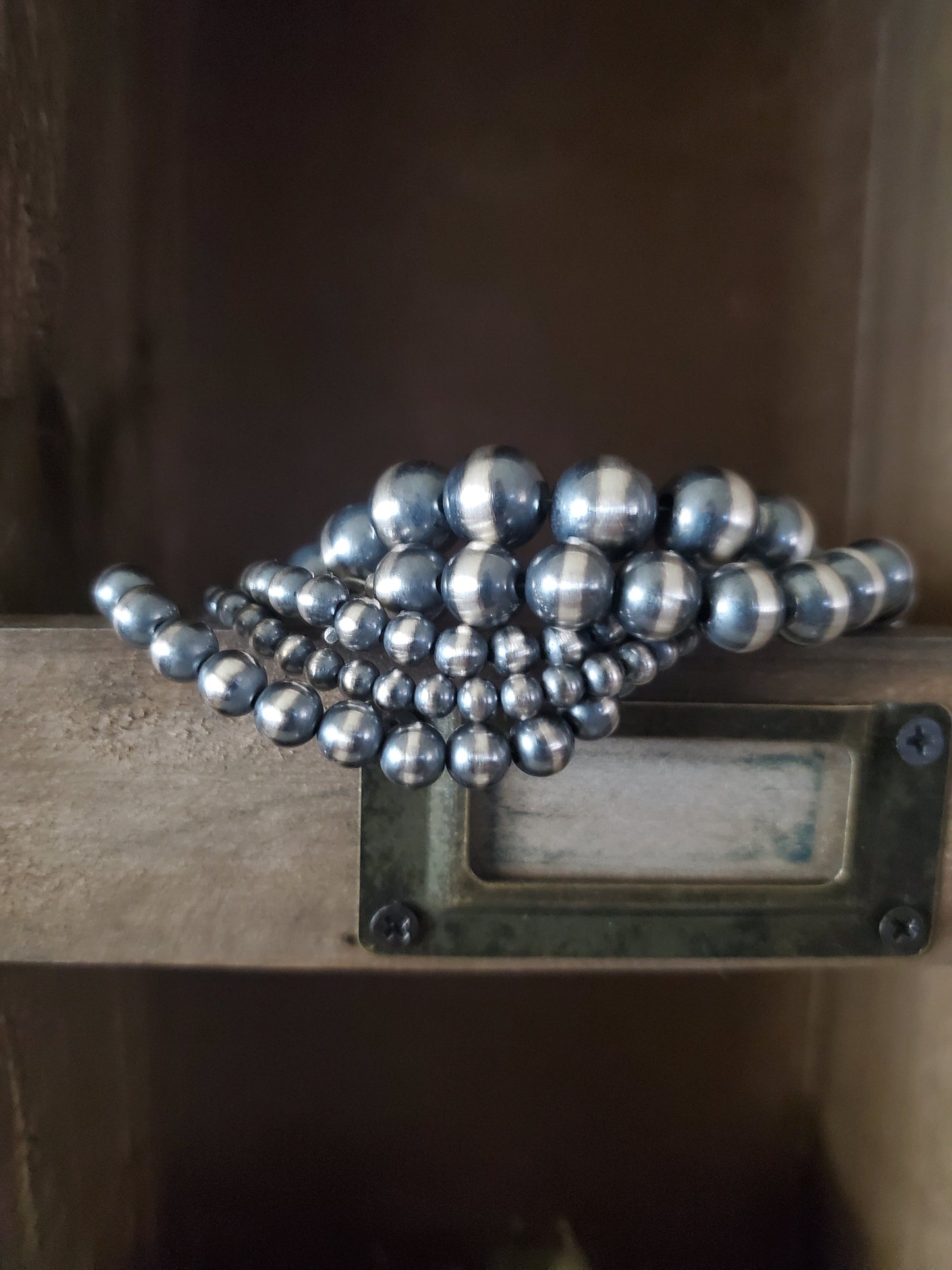 10 MM STERLING SILVER NAVAJO PEARL BRACELET