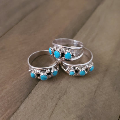 ELVIRA CADMAN STERLING SILVER AND TURQUOISE RING