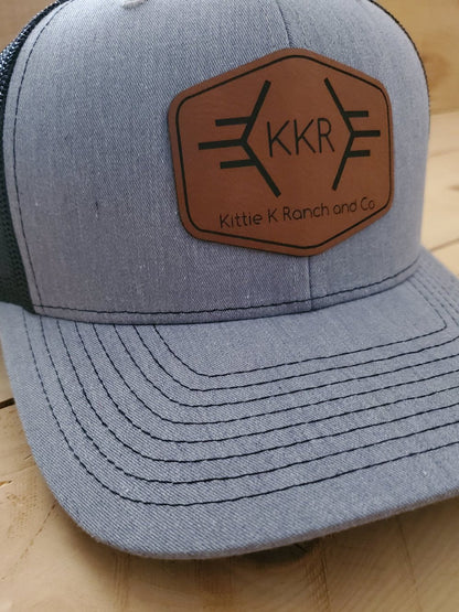 KITTIE K RANCH AND CO LEATHER PATCH SNAPBACK HAT