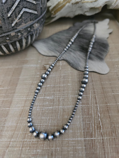 MULTI BEAD STERLING SILVER NAVAJO PEARL NECKLACE