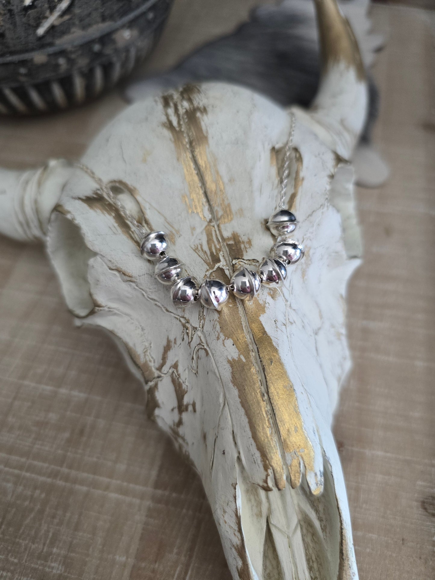 VALARIE JOHNSON STERLING SILVER NAVAJO PEARL NECKLACE