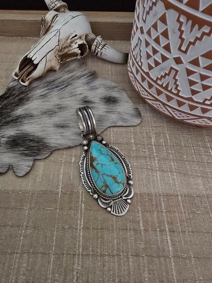 MIKE CALADITO KINGMAN TURQUOISE PENDANT