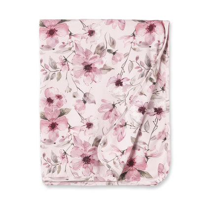 Watercolor Floral Baby Stroller Blanket - Bamboo