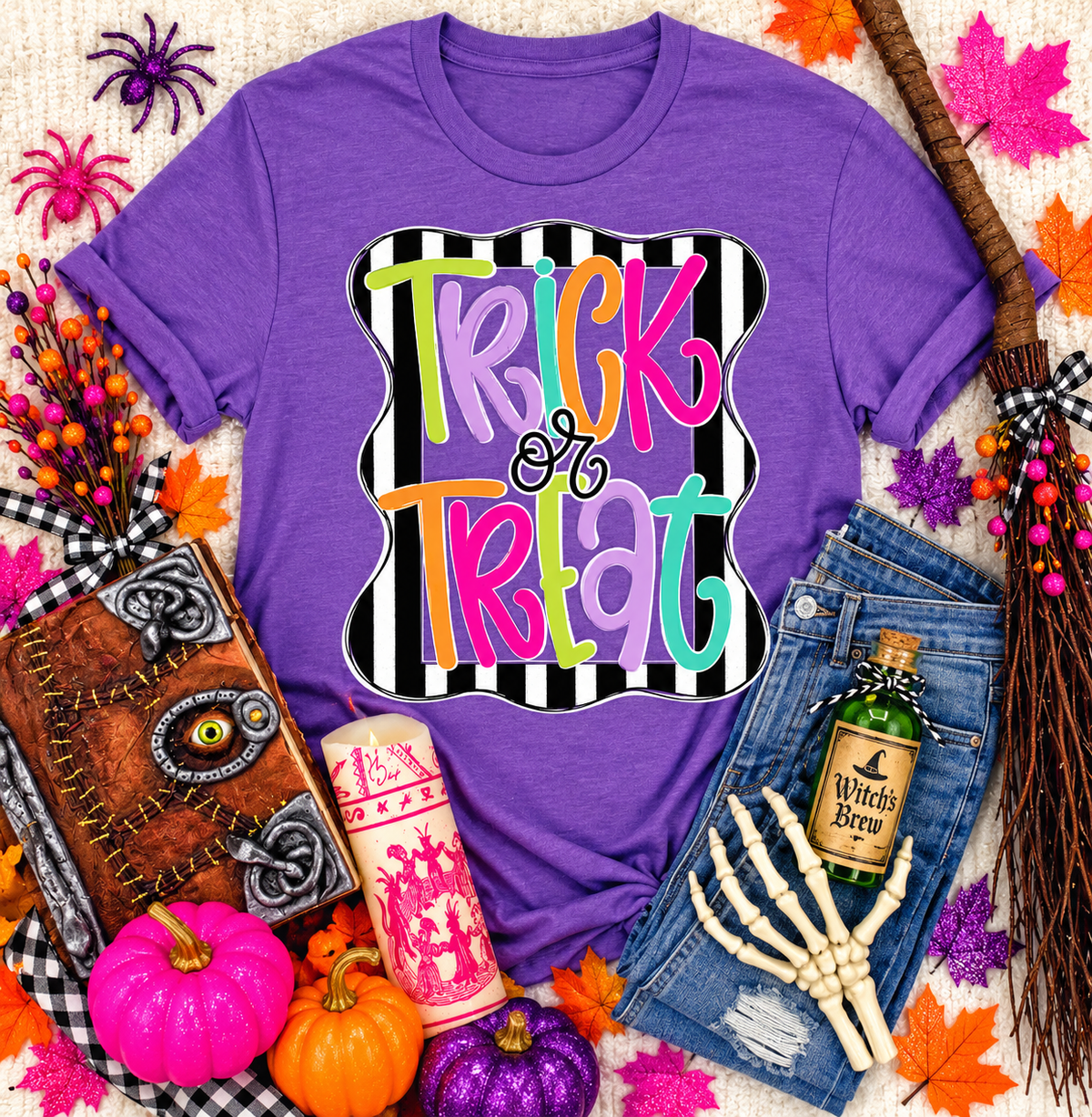Trick Or Treat Stripe Tee