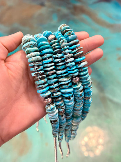 22-Inch Graduated Icy Blue Turquoise Necklace
