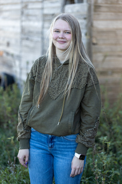 TOOLED FRONTIER HOODIE - HUNTER GREEN