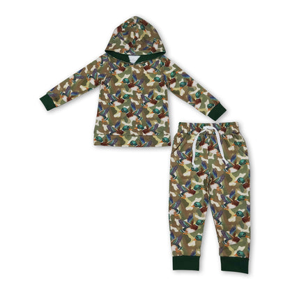 Long sleeves camo duck hoodie pants kids boys outfits