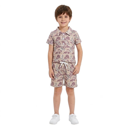 Short sleeves camo polo shirt shorts kids boys summer outfits
