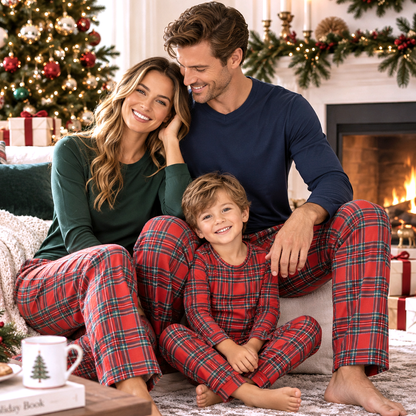 Christmas Unisex Bamboo Pajama Pants – Classic Red Tartan