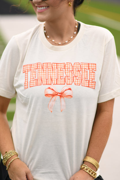 Tennessee Gingham Bow Tee