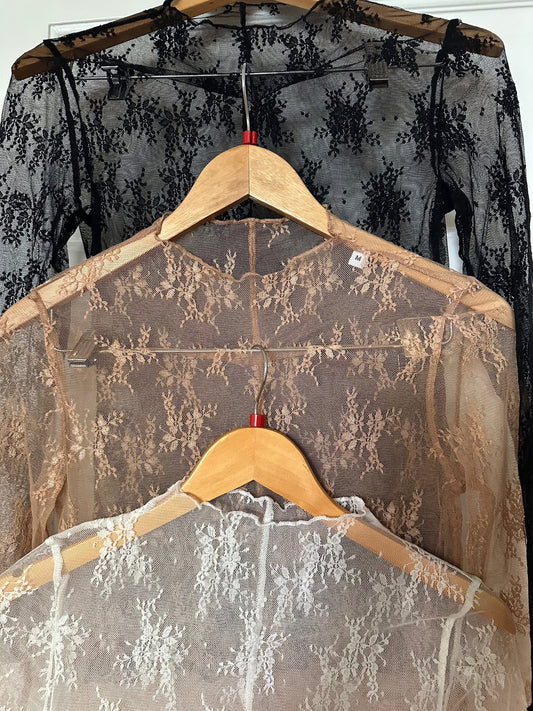 Floral TAUPE Mesh