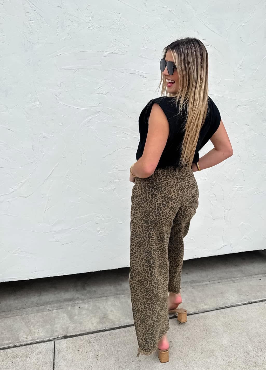 Blakeley Cheetah Barrel Jeans