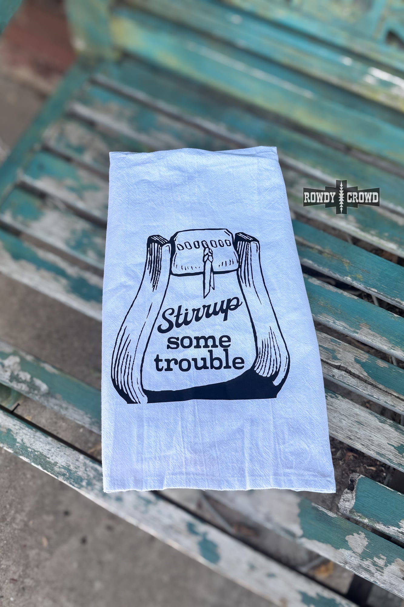DS Stirrup Some Trouble Tea Towel
