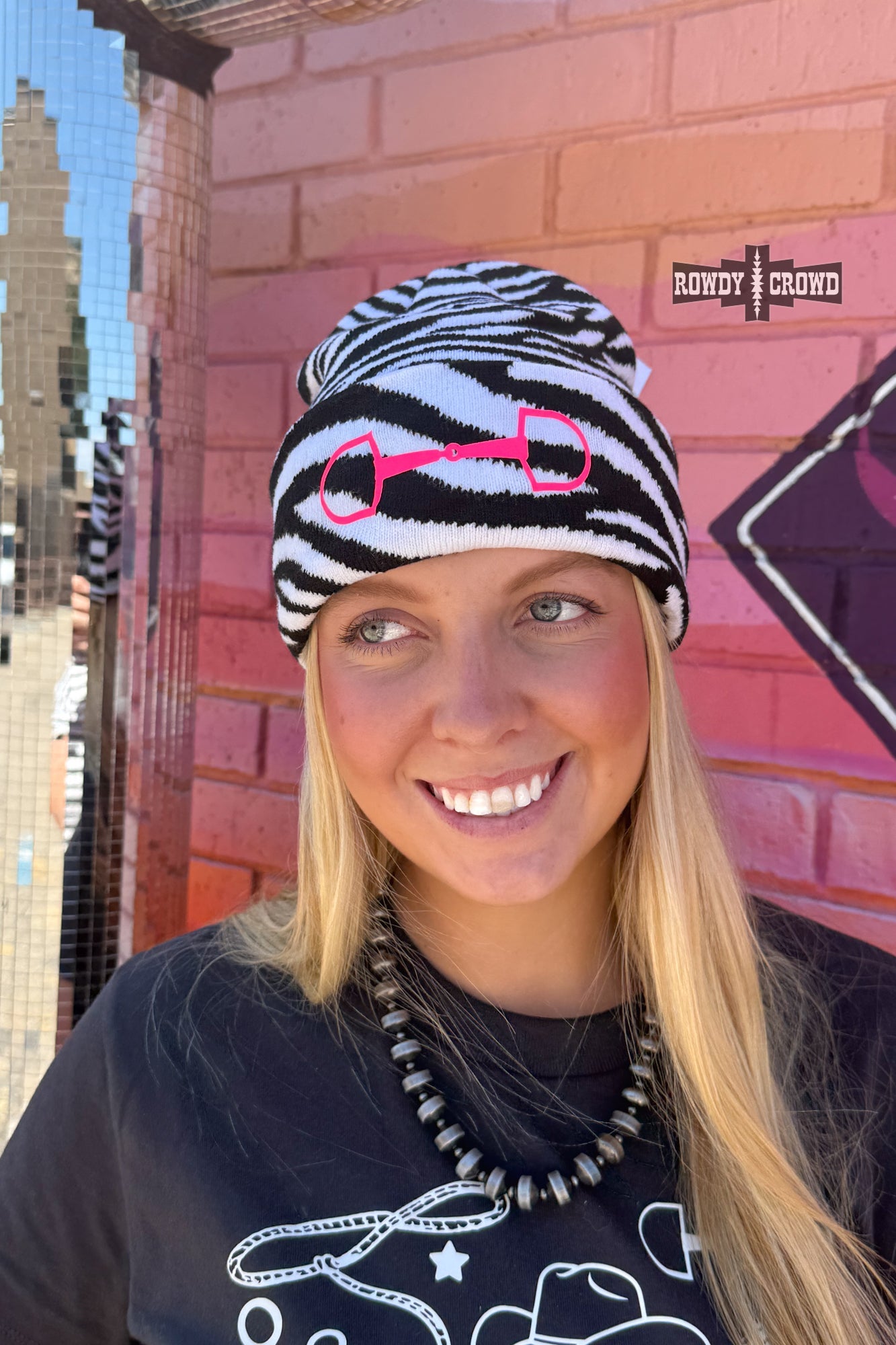 DS WHITE Zebra Bit Beanie