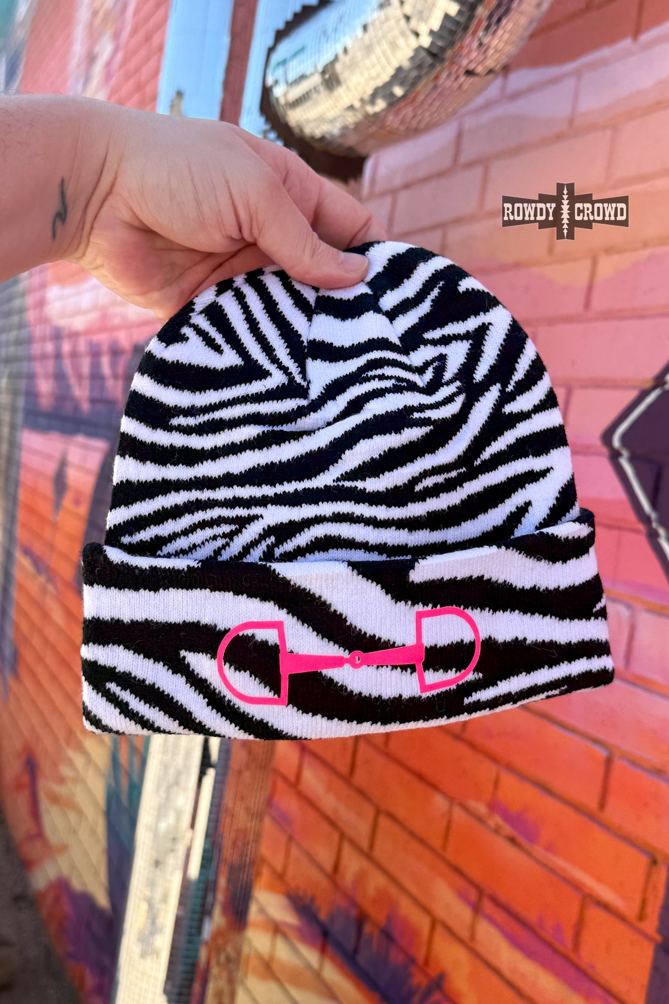 DS WHITE Zebra Bit Beanie