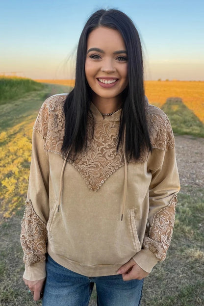 TOOLED FRONTIER HOODIE - TAN