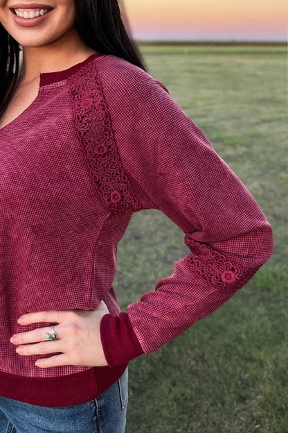 COWGIRL CHIC TOP - CRANBERRY