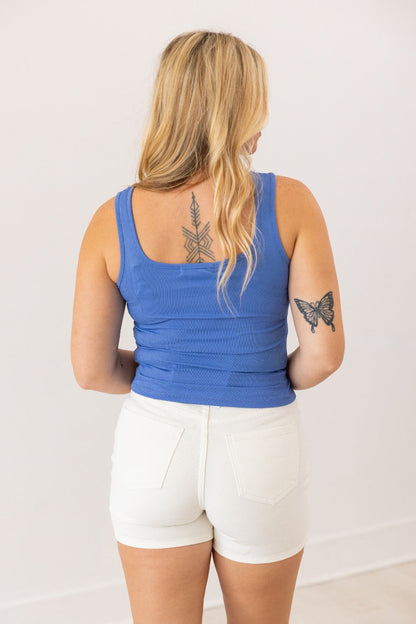The Olivia High Rise Denim Shorts, White