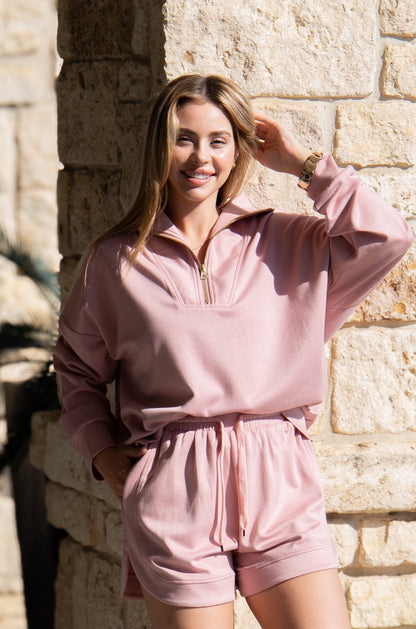 Butter Soft Quarter-Zip Top, Pink