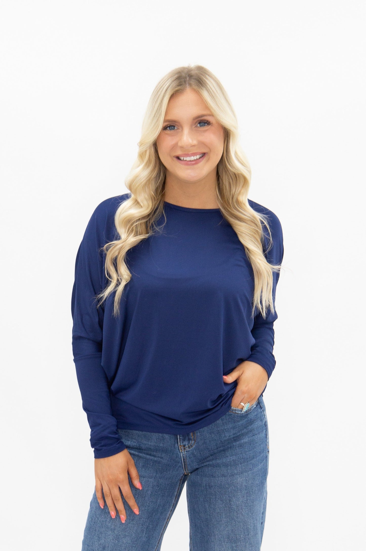 Long-sleeve Crewneck, Navy