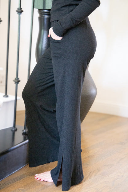Ribbed Lounge Pants, Black