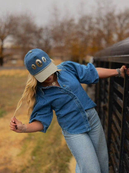 Two Tone Concho Trucker Hat 
