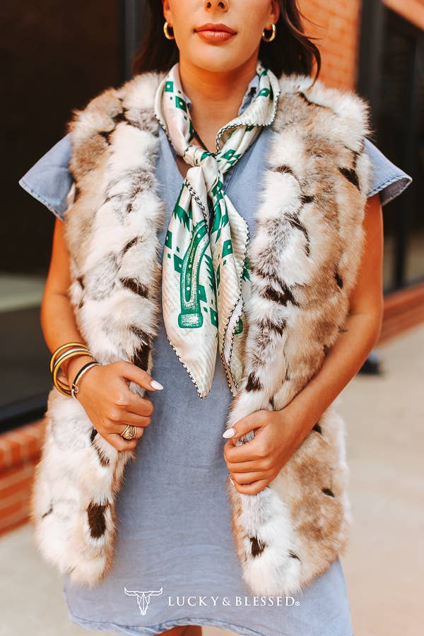 Brown Cream Fur Sleeveless Statement Vest
