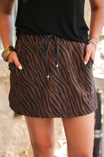 Chocolate Zebra Skort