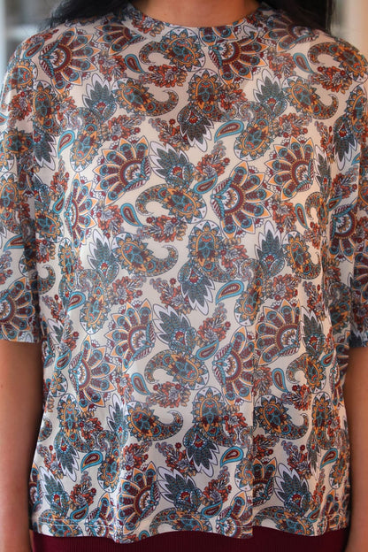 Emma Mesh Tee- Magnolia Paisley