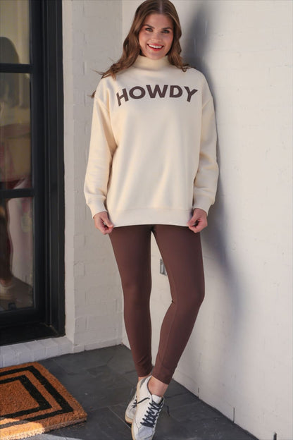 Howdy Mock Neck Pullover