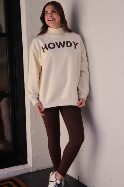 Howdy Mock Neck Pullover