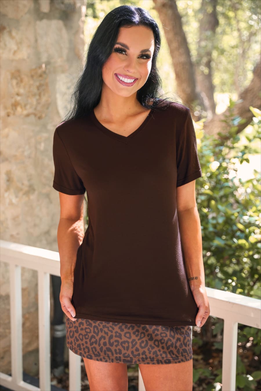 Jess Lea Basic Tee- Chocolate
