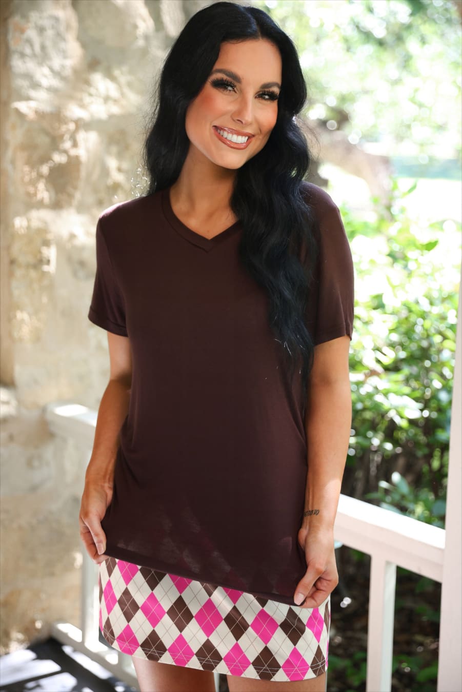 Jess Lea Basic Tee- Chocolate