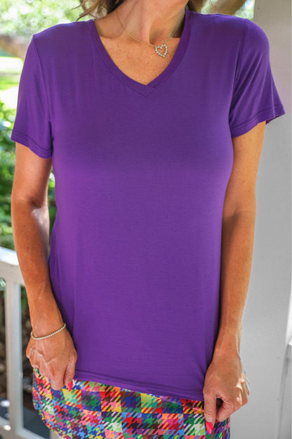 Jess Lea Basic Tee- Purple