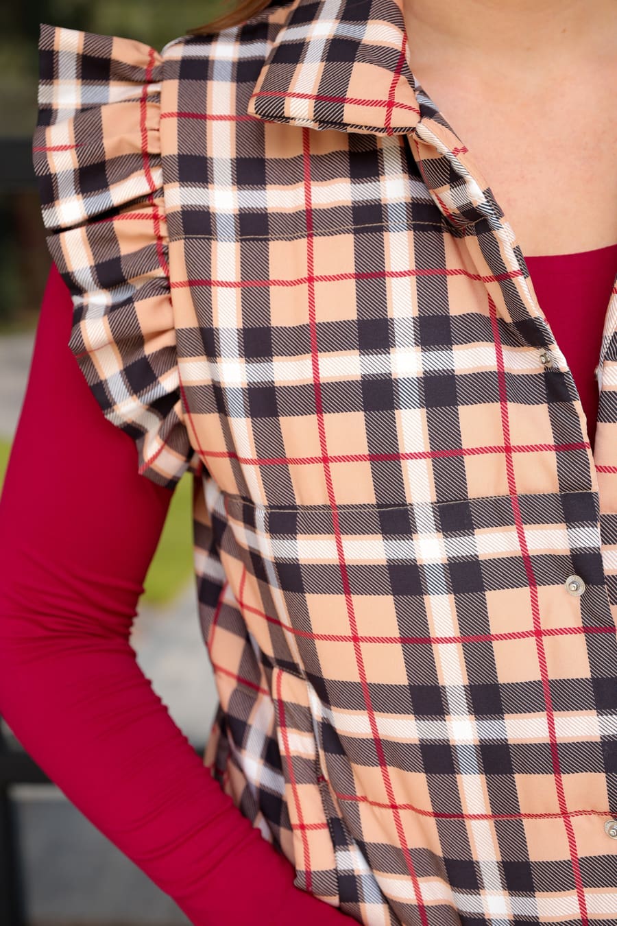 Nora Plaid Puffer Vest