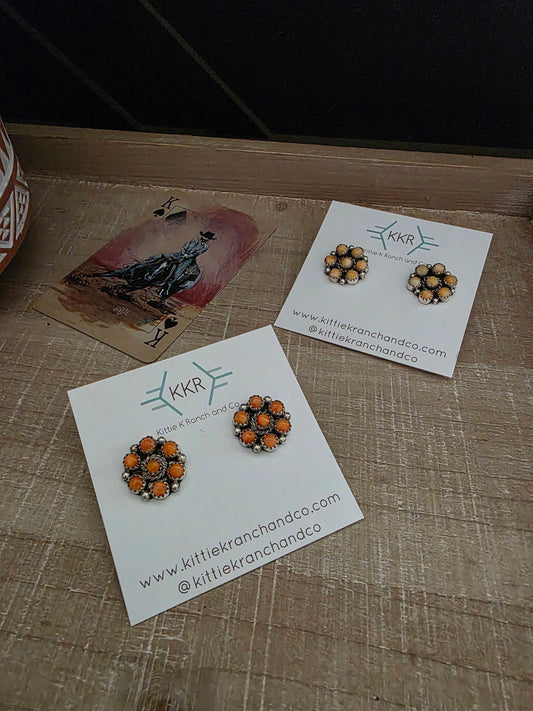 THE MAXINE RAMIREZ SPINY OYSTER SHELL CLUSTER STUDS