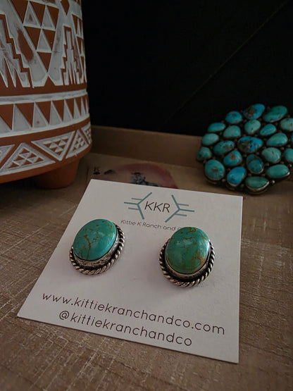 DREAMA YAZZIE KINGMAN TURQUOISE STUDS