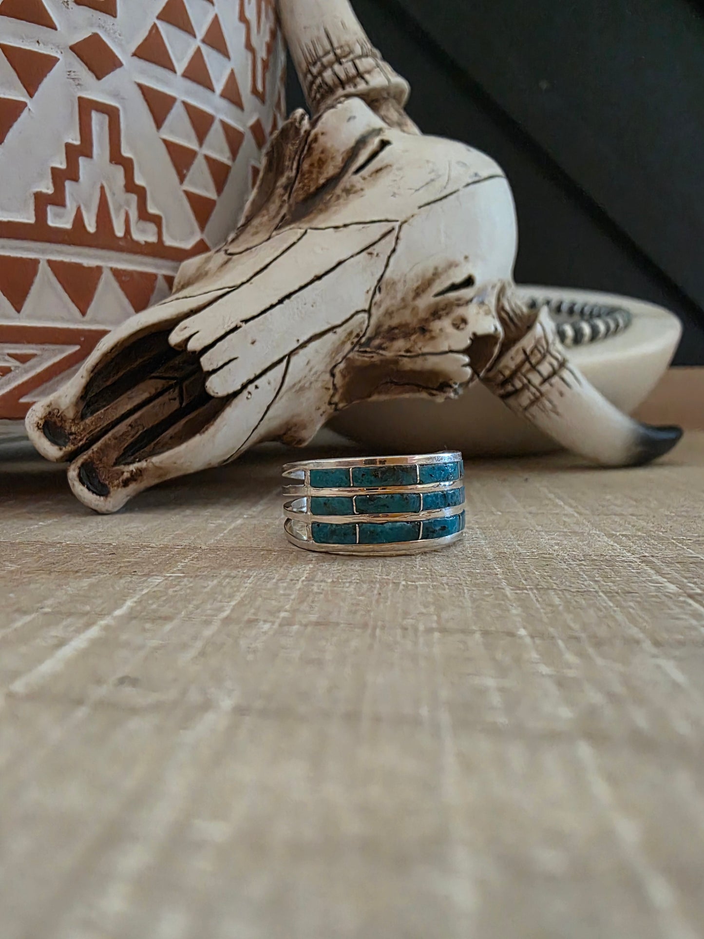 THE CLARESSE KYLESTEWA THREE ROW TURQUOISE BAND