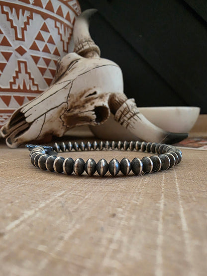 STERLING SILVER SAUCER NAVAJO PEARL BRACELET