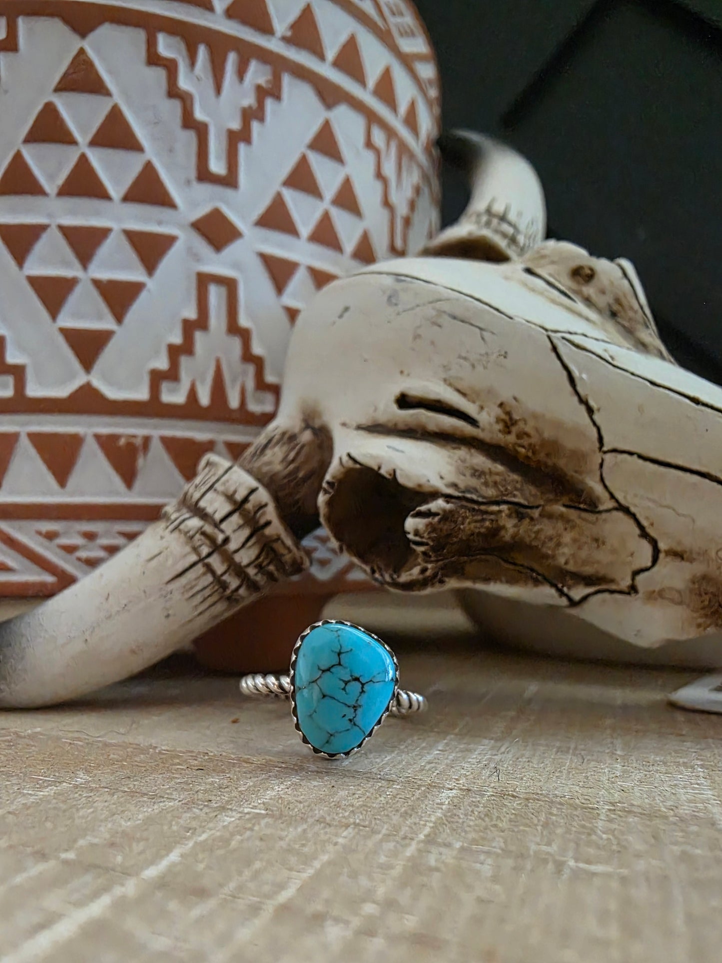 ELLA COWBOY TWISTED TURQUOISE RING