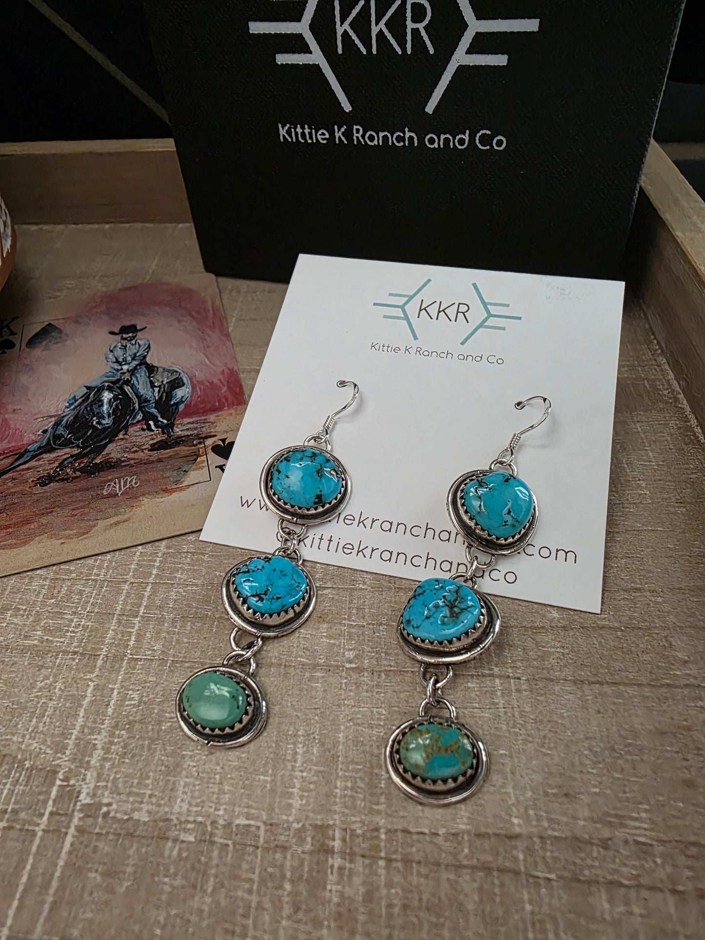 ALICE JOHNSON TURQUOISE DANGLE EARRINGS