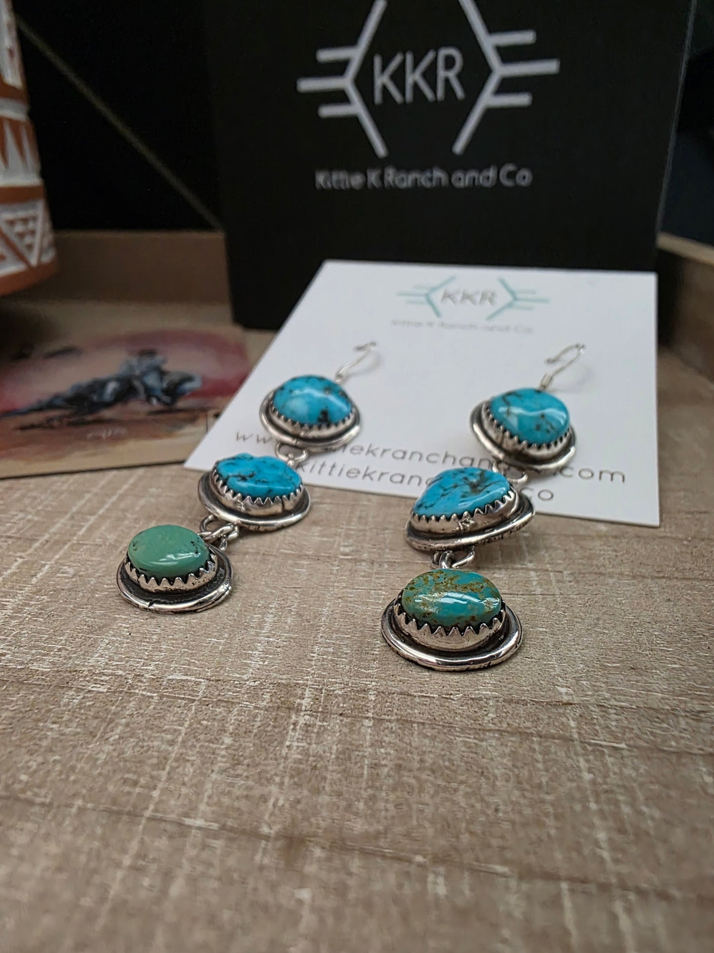 ALICE JOHNSON TURQUOISE DANGLE EARRINGS